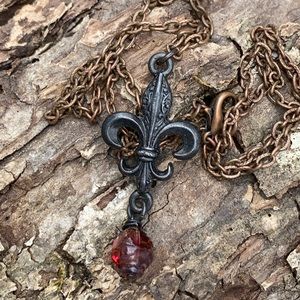 French Fleur De Lis Pendant Necklace